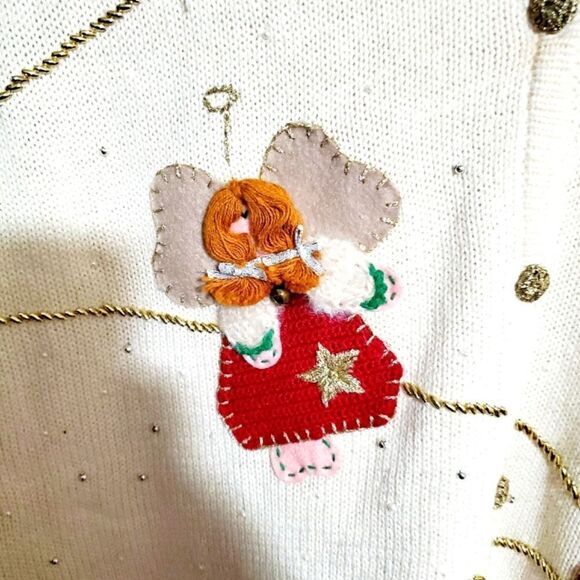 Bobbie Brooks VTG Christmas Sweater Vest Size XL 16-18 - Picture 4 of 6